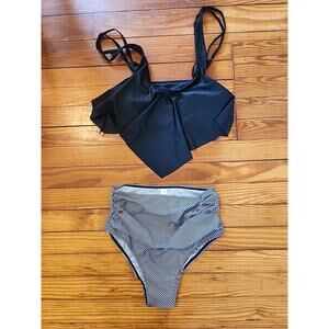Meet Curve Swimsuit Black White Sexy Summer Bathing Suit M Bikini Two Piece